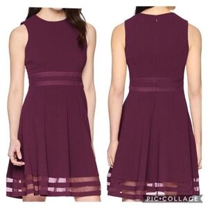 Calvin Klein - Wine Sleeveless Fit-and-Flare Mini Dress